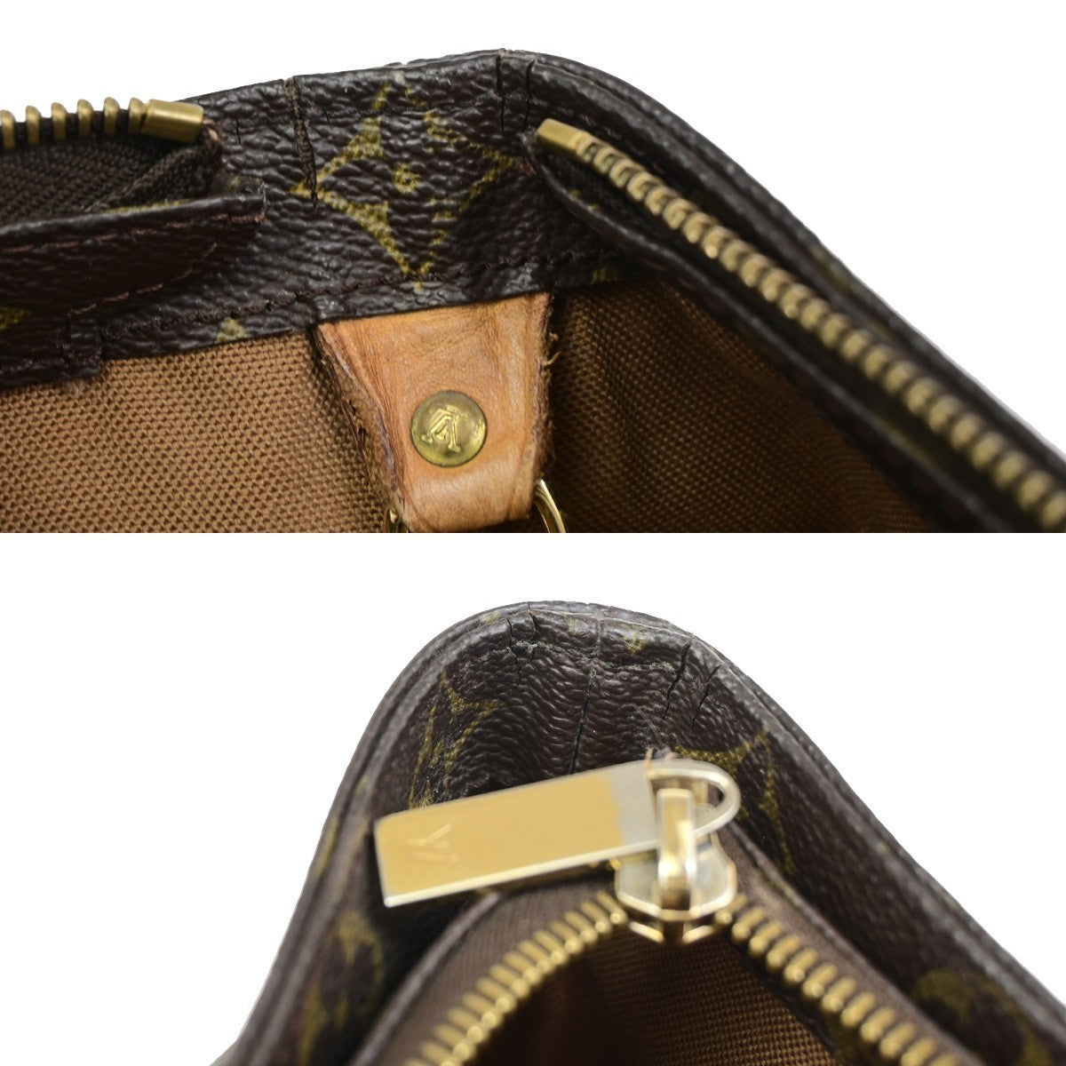 LOUIS VUITTON Cabas Mezzo Shoulder Bag Monogram Leather Brown M51151 81KD117