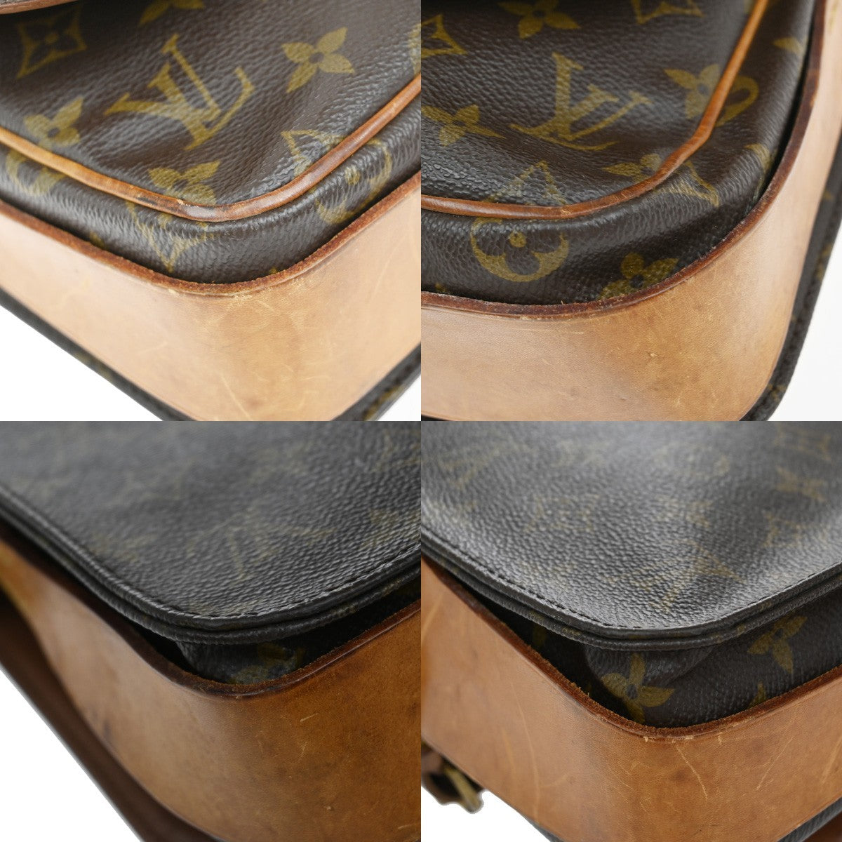 LOUIS VUITTON Cartouchiere MM Shoulder Bag Monogram Leather Brown M51253 31EF856