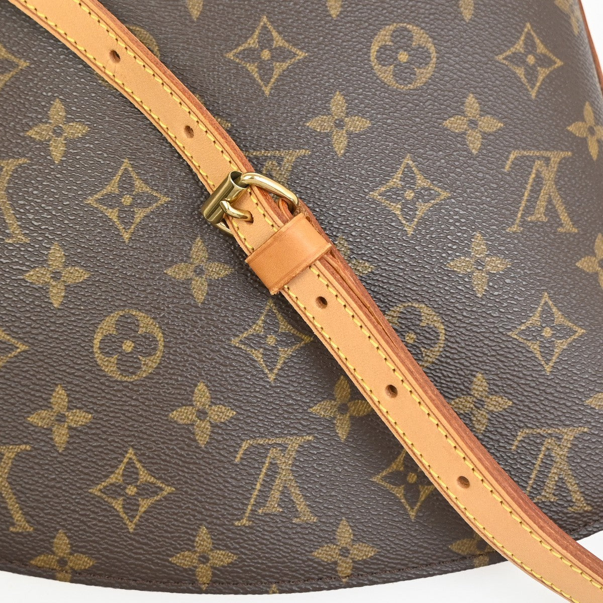 LOUIS VUITTON Logo Drouot Shoulder Bag Monogram Leather Brown M51290 16KC896