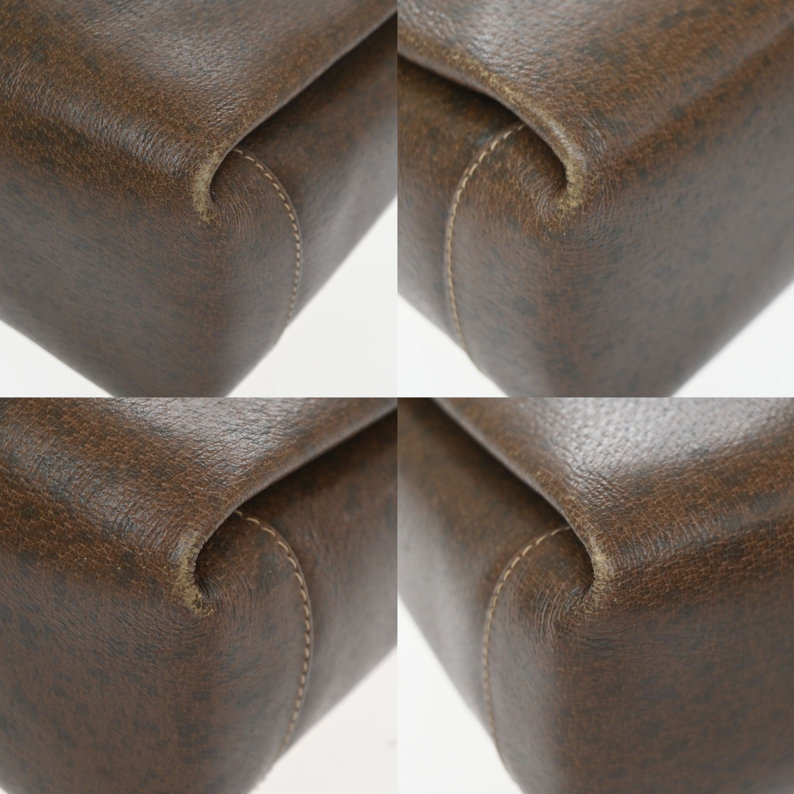 GUCCI Logo Shoulder Hand Bag Turn Lock Leather Brown GHW Italy 35KD066