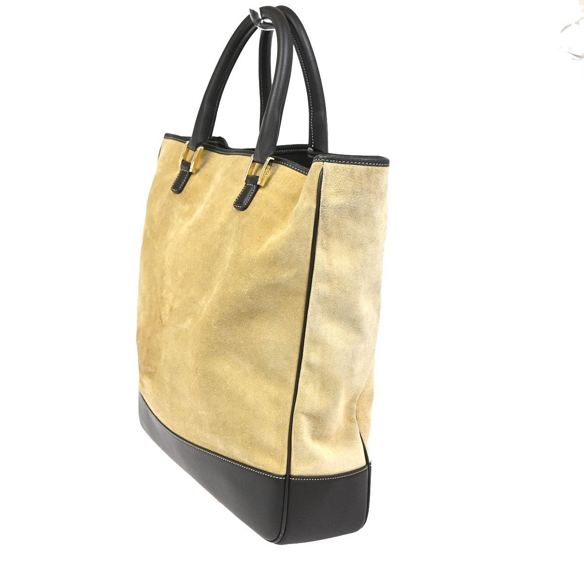 LOEWE Logo Anagram Large Hand Tote Bag Suede Leather Beige GHW Spain 85KC910