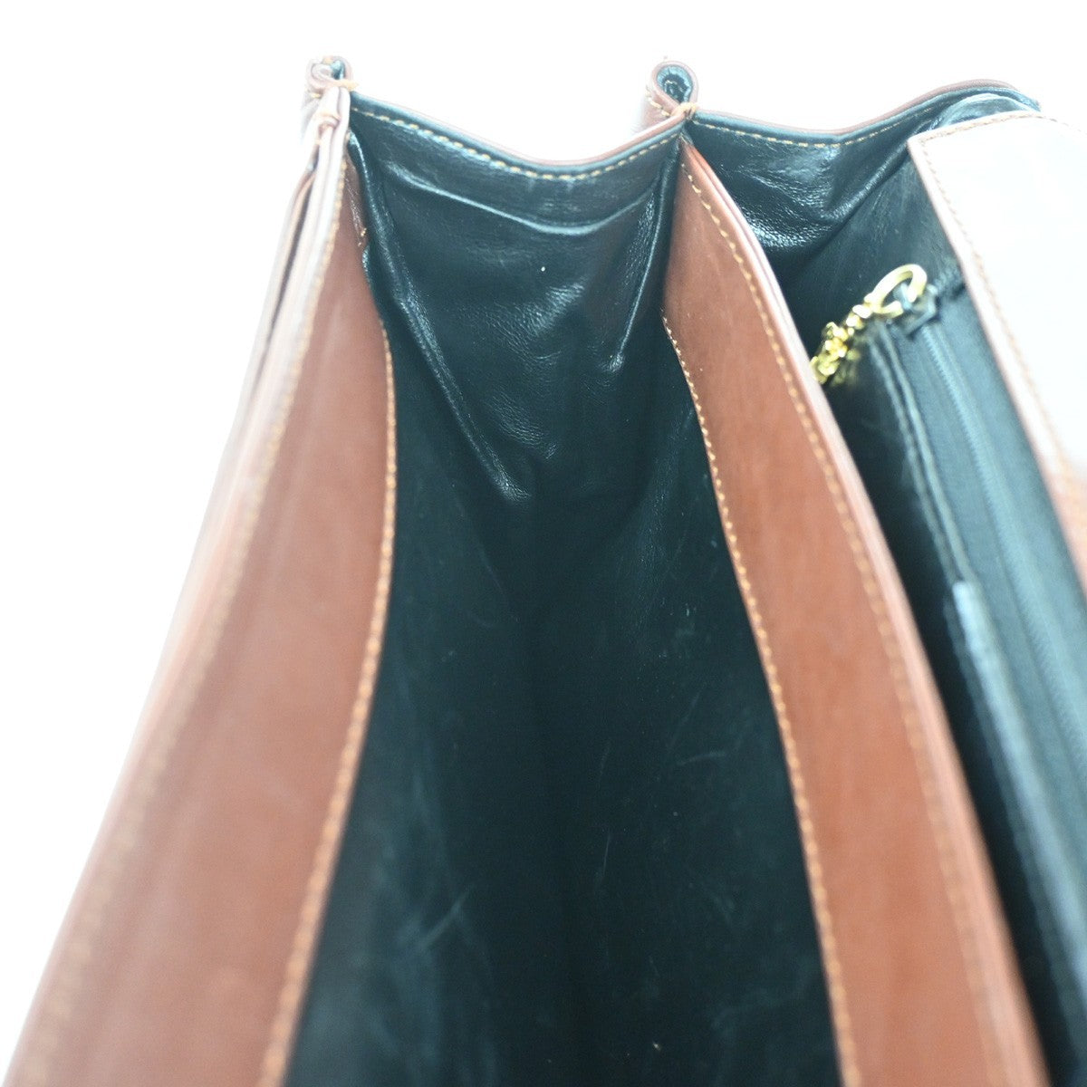 SALVATORE FERRAGAMO Logo Flap Shoulder Hand Bag Leather Brown GHW Italy 67MA410