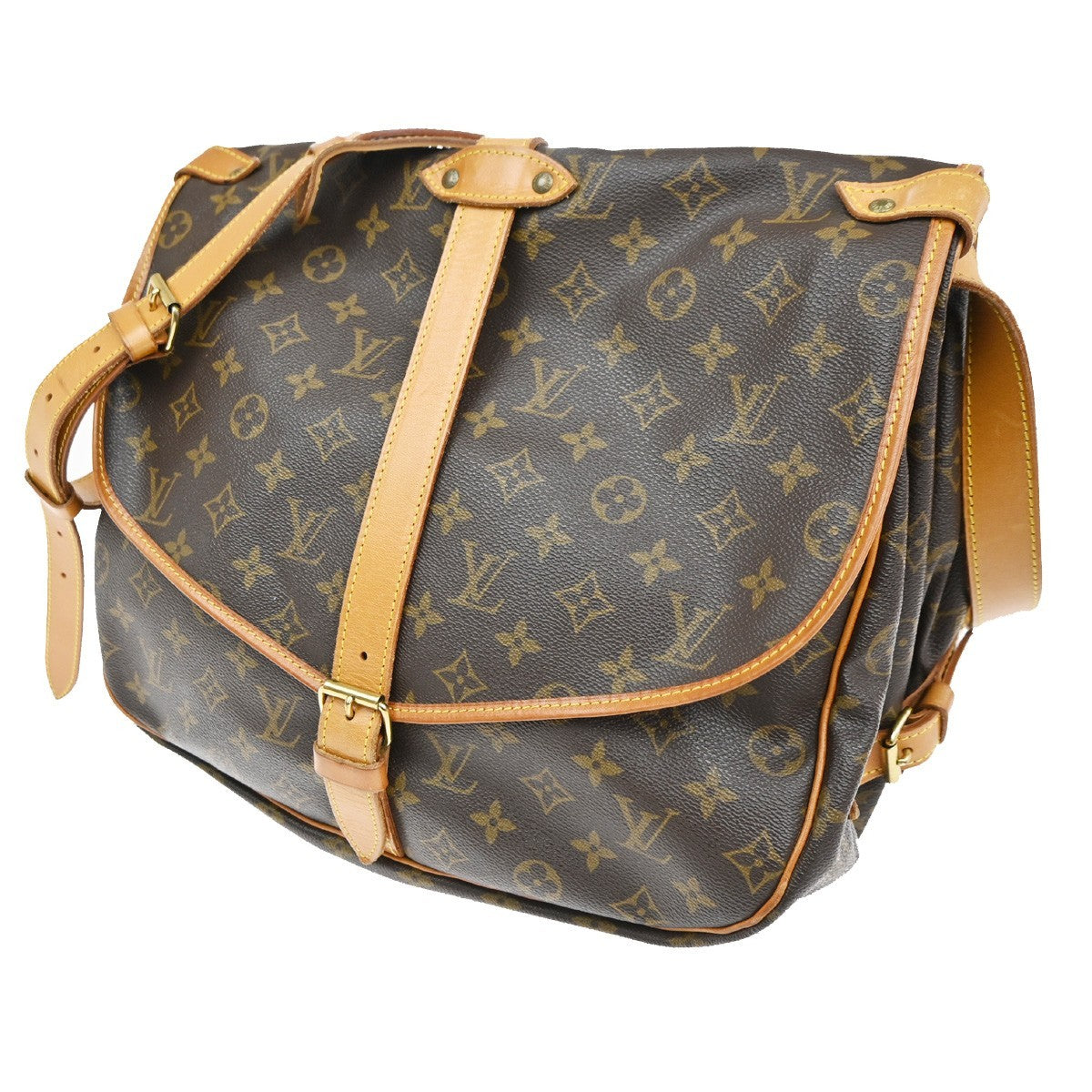 LOUIS VUITTON Saumur 35 Shoulder Bag Monogram Leather BN France M42254 12MA007