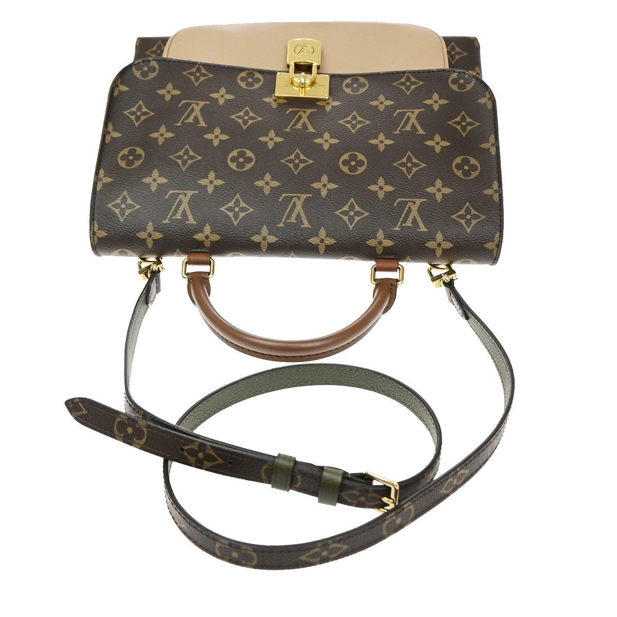 LOUIS VUITTON Logo Marignan Shoulder Bag Monogram Leather Brown M44259 600RQ083