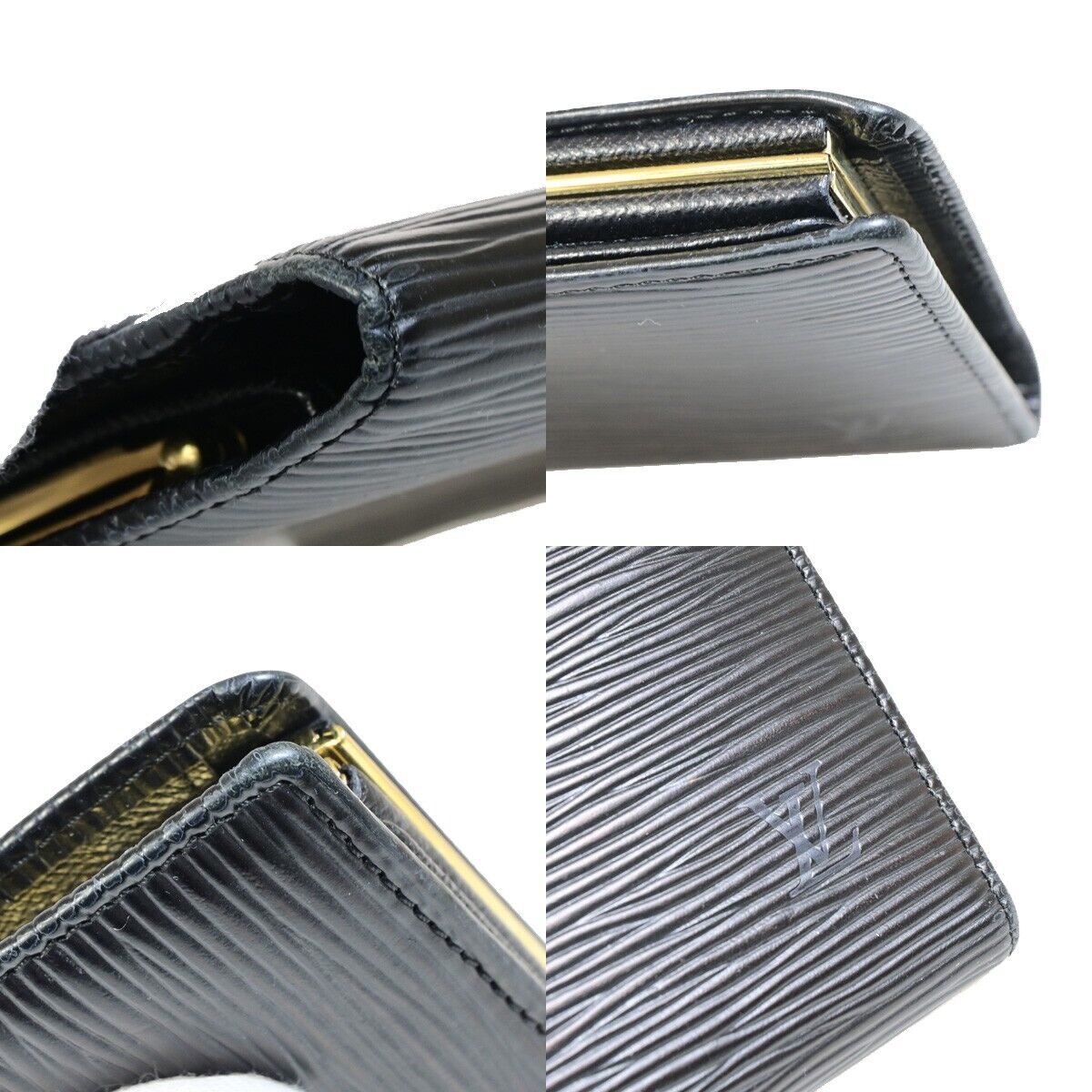 LOUIS VUITTON Portefeuille Viennois Long Wallet Epi Leather Black M63242 05FB089