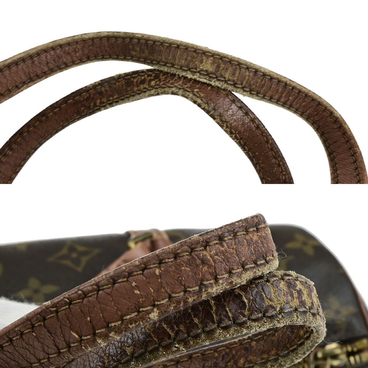 LOUIS VUITTON Logo PAPILLON 30 Hand Bag Monogram Leather Brown M51365 05ED118
