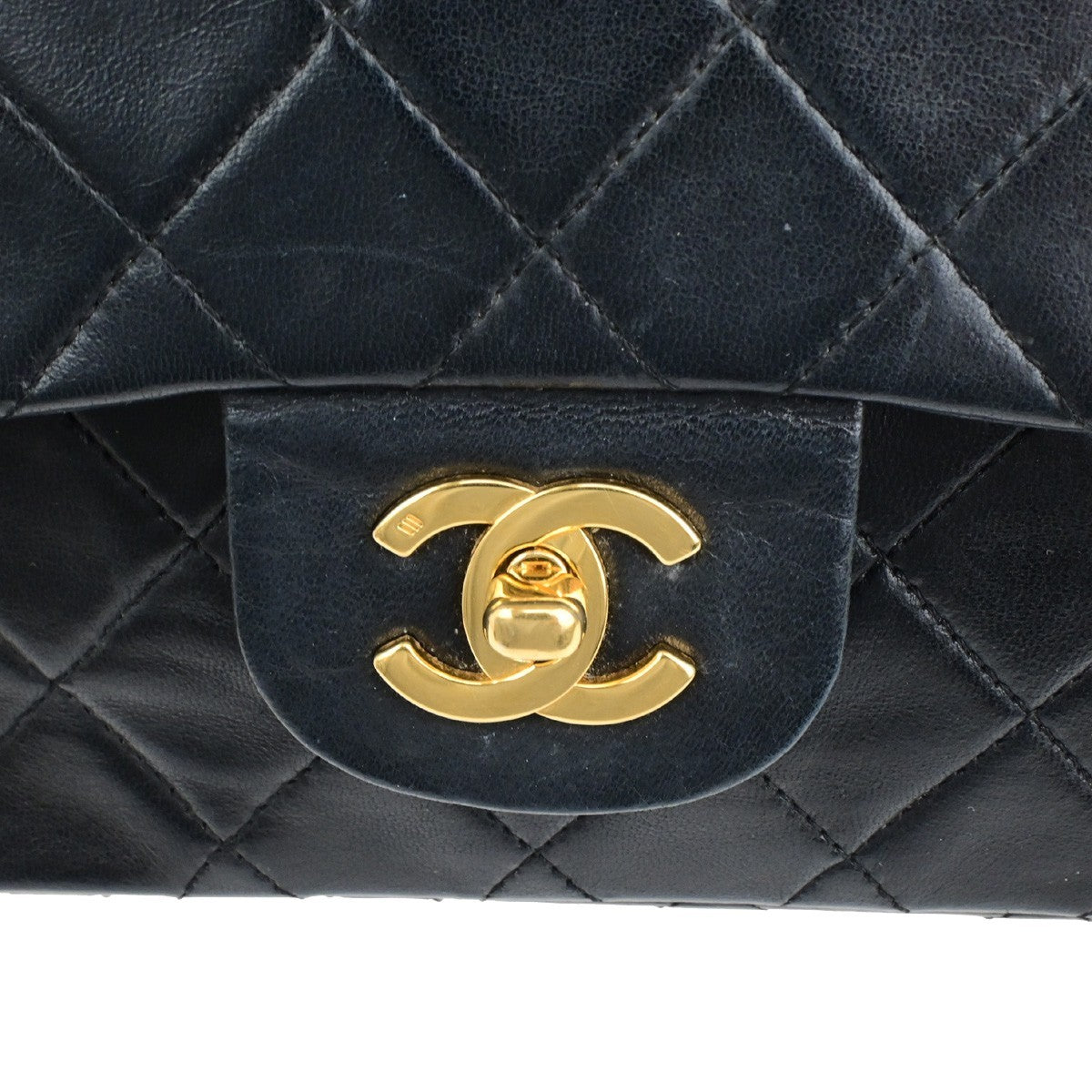 CHANEL CC Matelasse 23 Double Flap Chain Shoulder Bag Leather Black GHW 396RK815