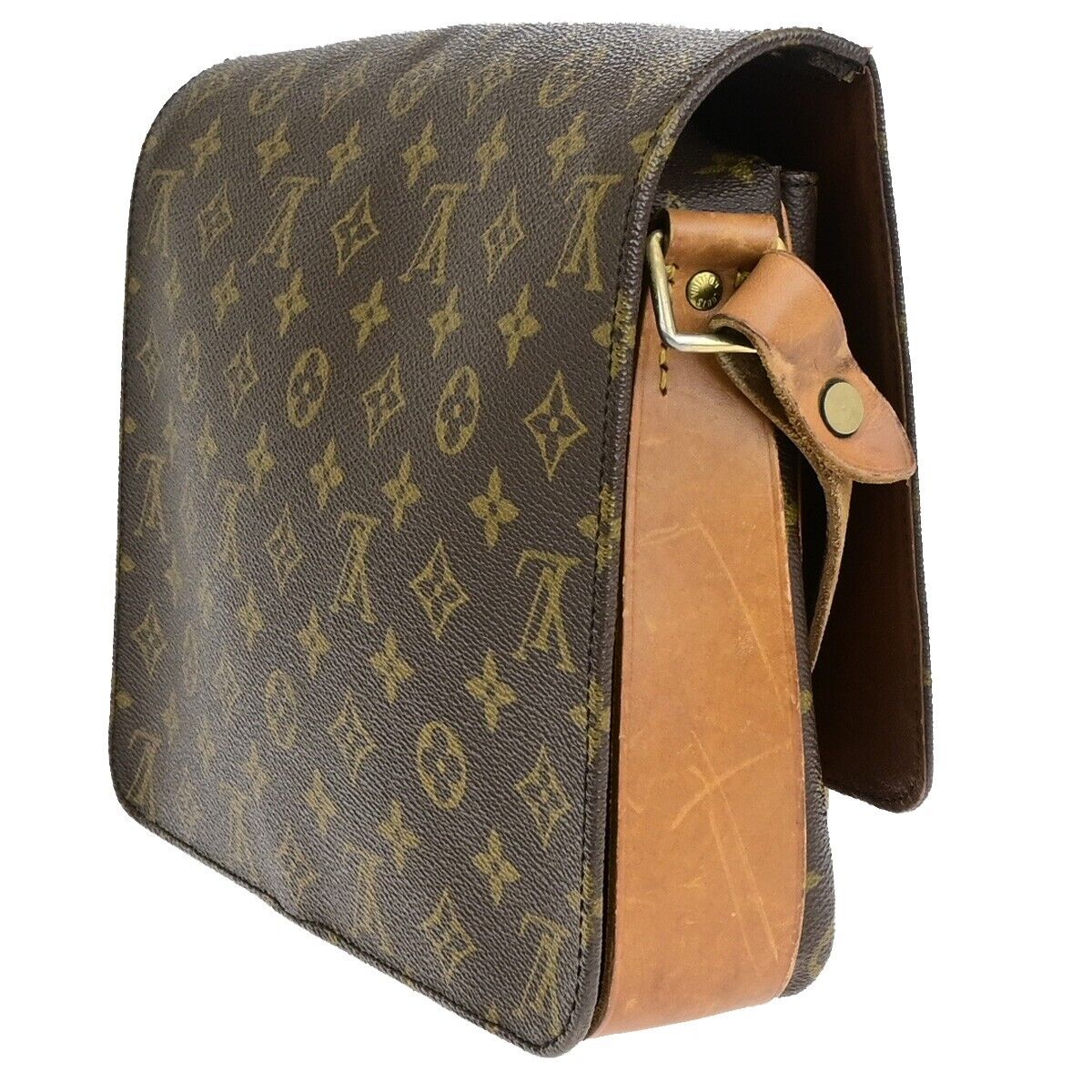 LOUIS VUITTON Cartouchiere GM Shoulder Bag Monogram Leather Brown M51252 64EC250