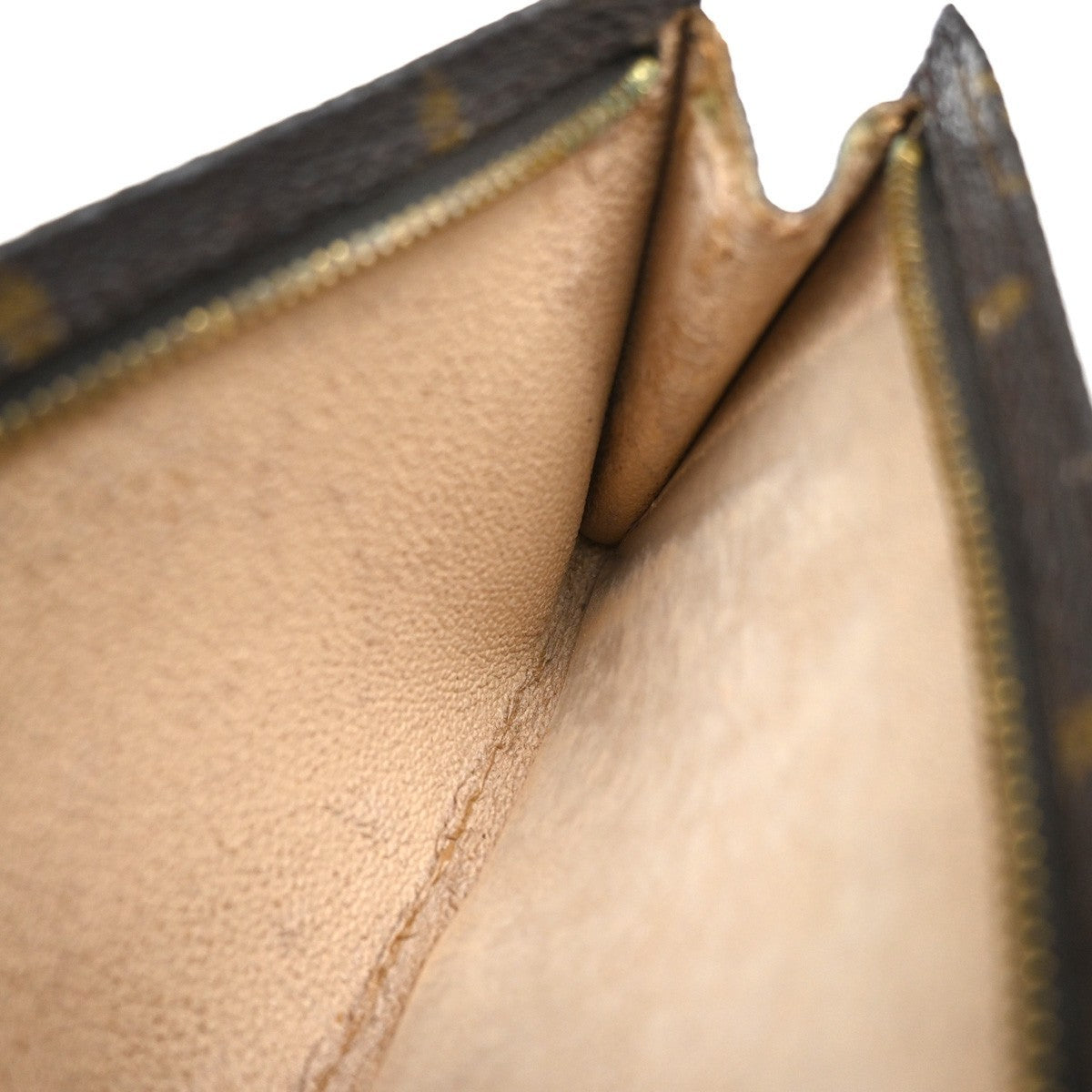LOUIS VUITTON Logo BUCKET GM Pouch Bag Monogram Leather Brown France 05EG170