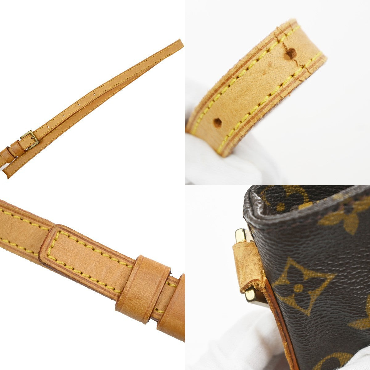 LOUIS VUITTON Logo Trotteur Shoulder Bag Monogram Leather Brown M51240 79YJ146