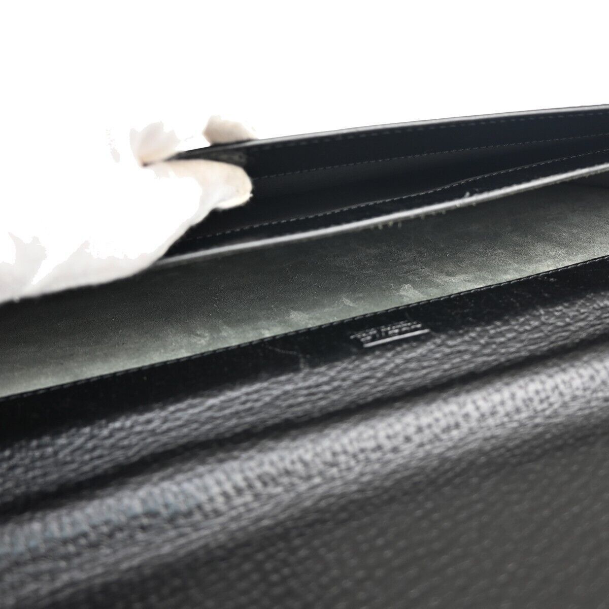 LOEWE Logo Anagram Briefcase Hand Bag Leather Key Black Gold Spain 61GA035