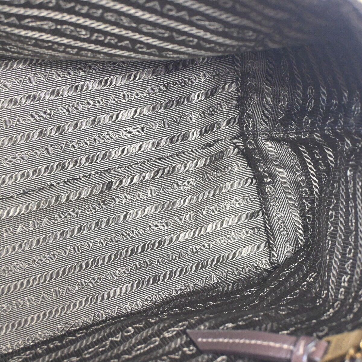 PRADA MILANO 2Way Crossbody  Shoulder Bag Canvas Leather Brown  70SH177