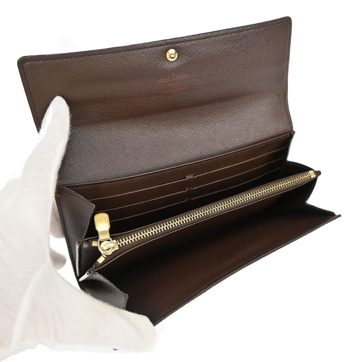 LOUIS VUITTON Portefeuille Sarah Long Bifold Wallet Damier Brown N61734 60EA239