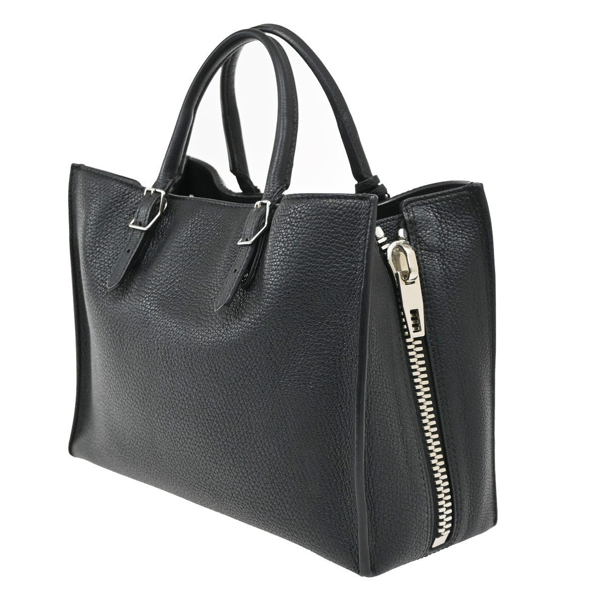 BALENCIAGA Paper Mini Shoulder Hand Bag Leather Black SHW Mirror 46RL476