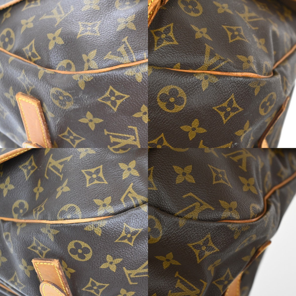 LOUIS VUITTON Logo Saumur 43 Shoulder Bag Monogram Leather Brown M42252 81MA628