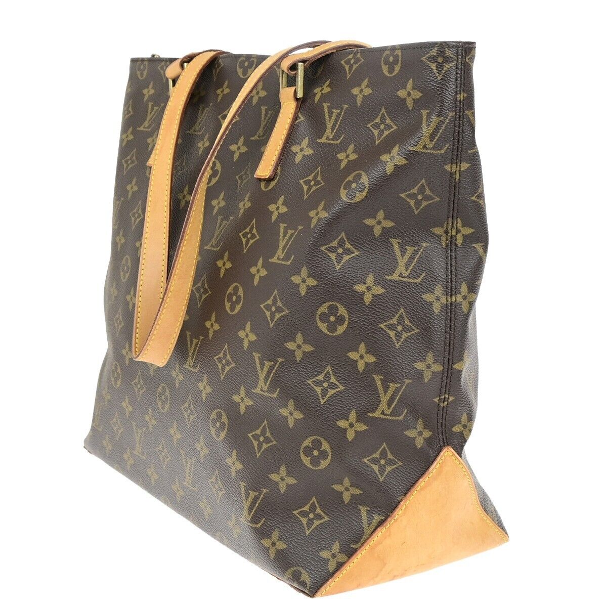 LOUIS VUITTON Cabas Mezzo Shoulder Bag Monogram Leather Brown M51151 13EB141