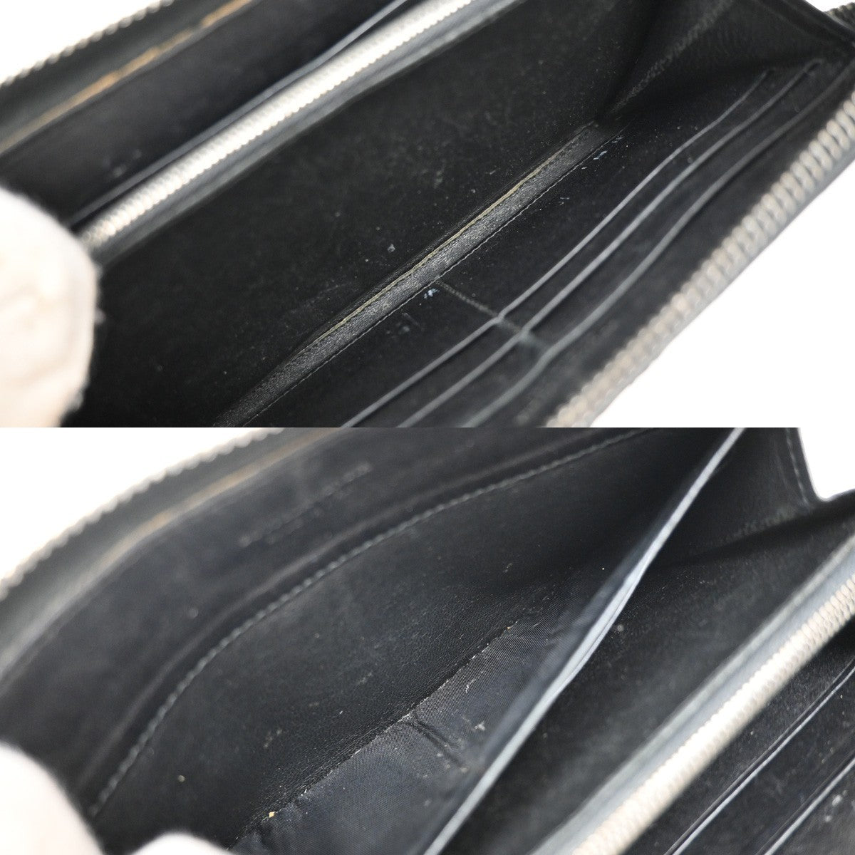 BOTTEGA VENETA Intrecciato Long Zipper Around Wallet Leather Black 67KP150