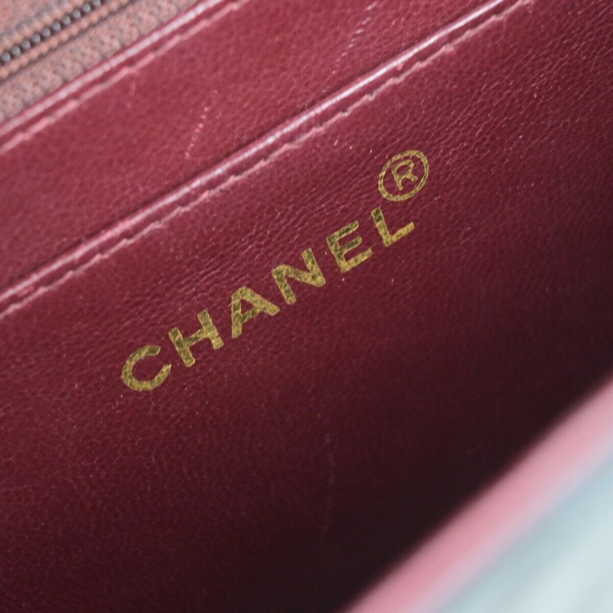CHANEL CC Maxi Jumbo Matelasse 34 Chain Shoulder Bag Leather BK Vintage 393RK689