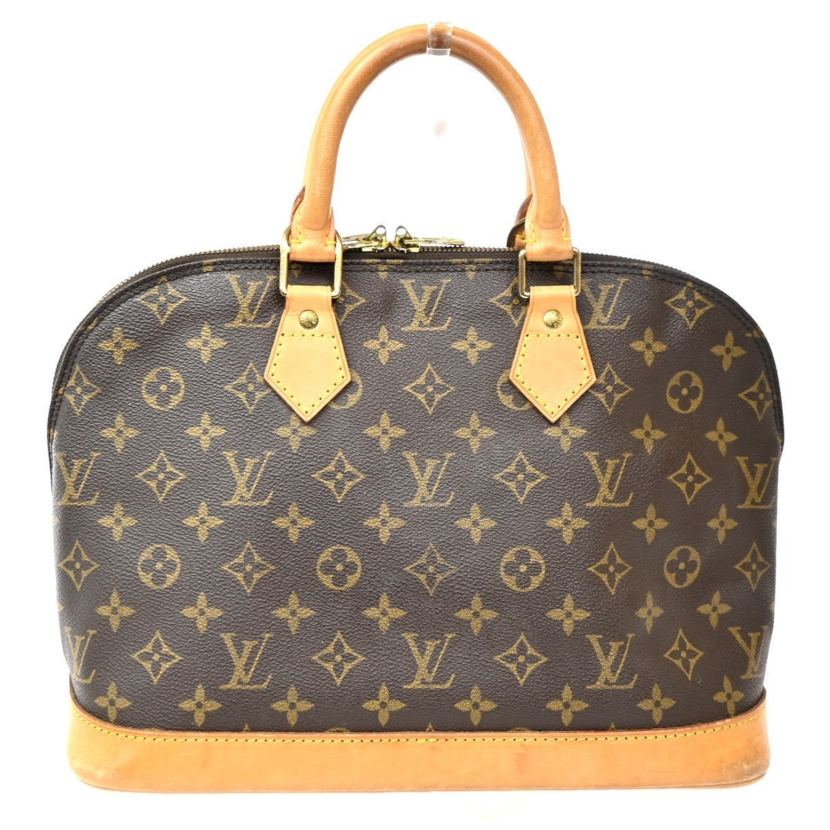 LOUIS VUITTON LV Logo Alma Hand Bag Monogram Leather Brown France M51130 82CA620