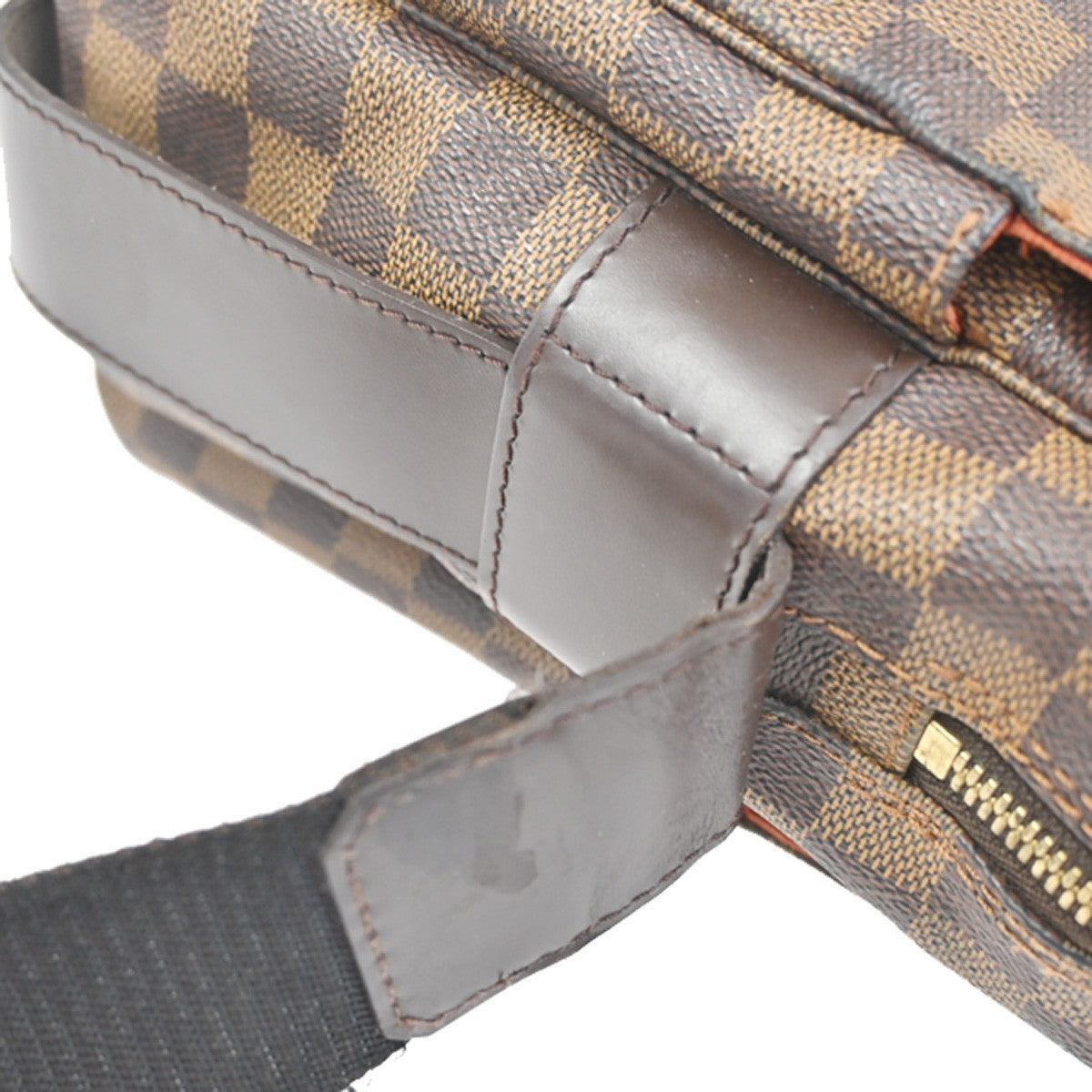 LOUIS VUITTON Naviglio Shoulder Bag Damier Ebene Leather Brown N45255 66CA753