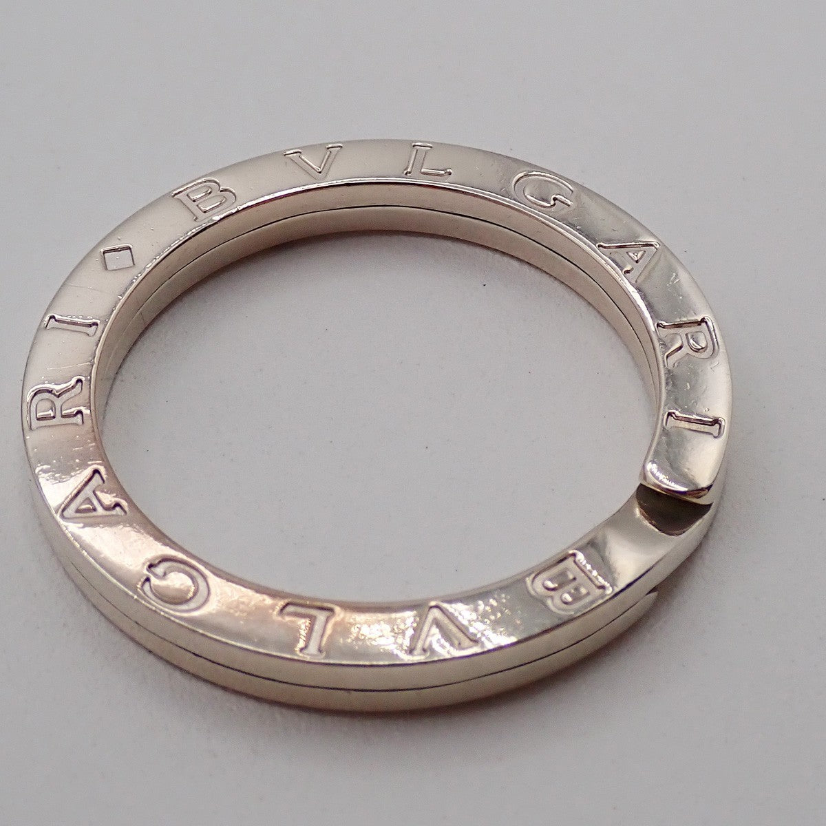 BVLGARI Logo Key Ring Silver Ag 925 Accessory Italy 02EG276
