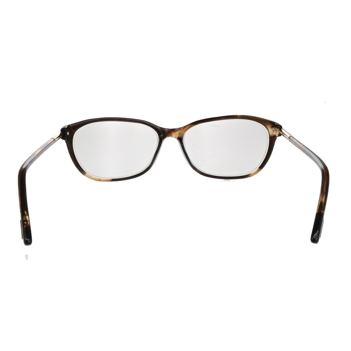 TOM FORD Logo Glasses Frame Eye Wear Plastic Brown Gold Plated Accessory 02KA513
