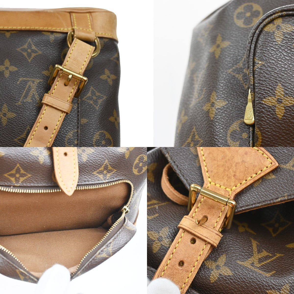 LOUIS VUITTON Montsouris MM Backpack Bag Monogram Leather Brown M51136 11SA090