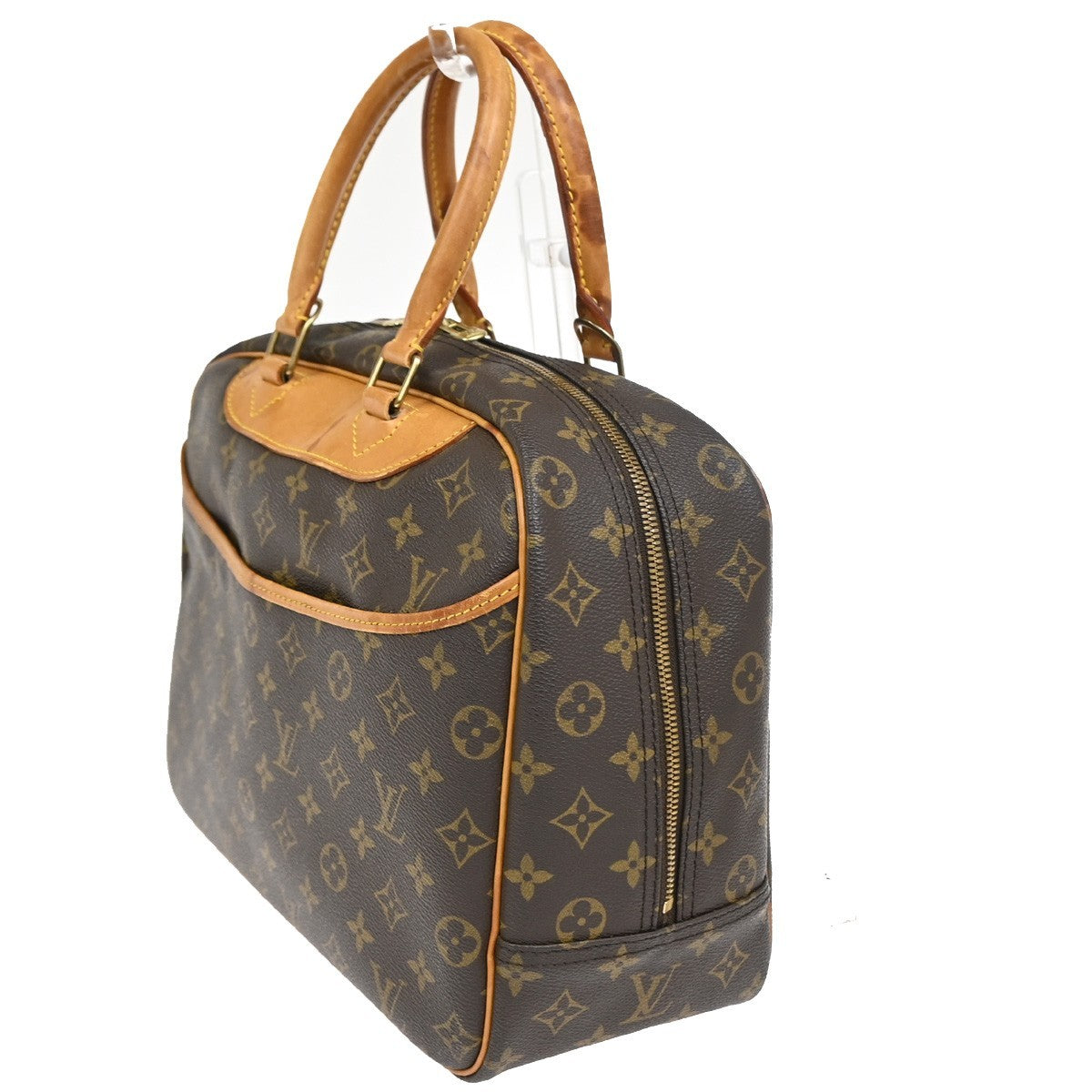 LOUIS VUITTON LV Logo Deauville Hand Bag Monogram Leather Brown M47270  80CA922