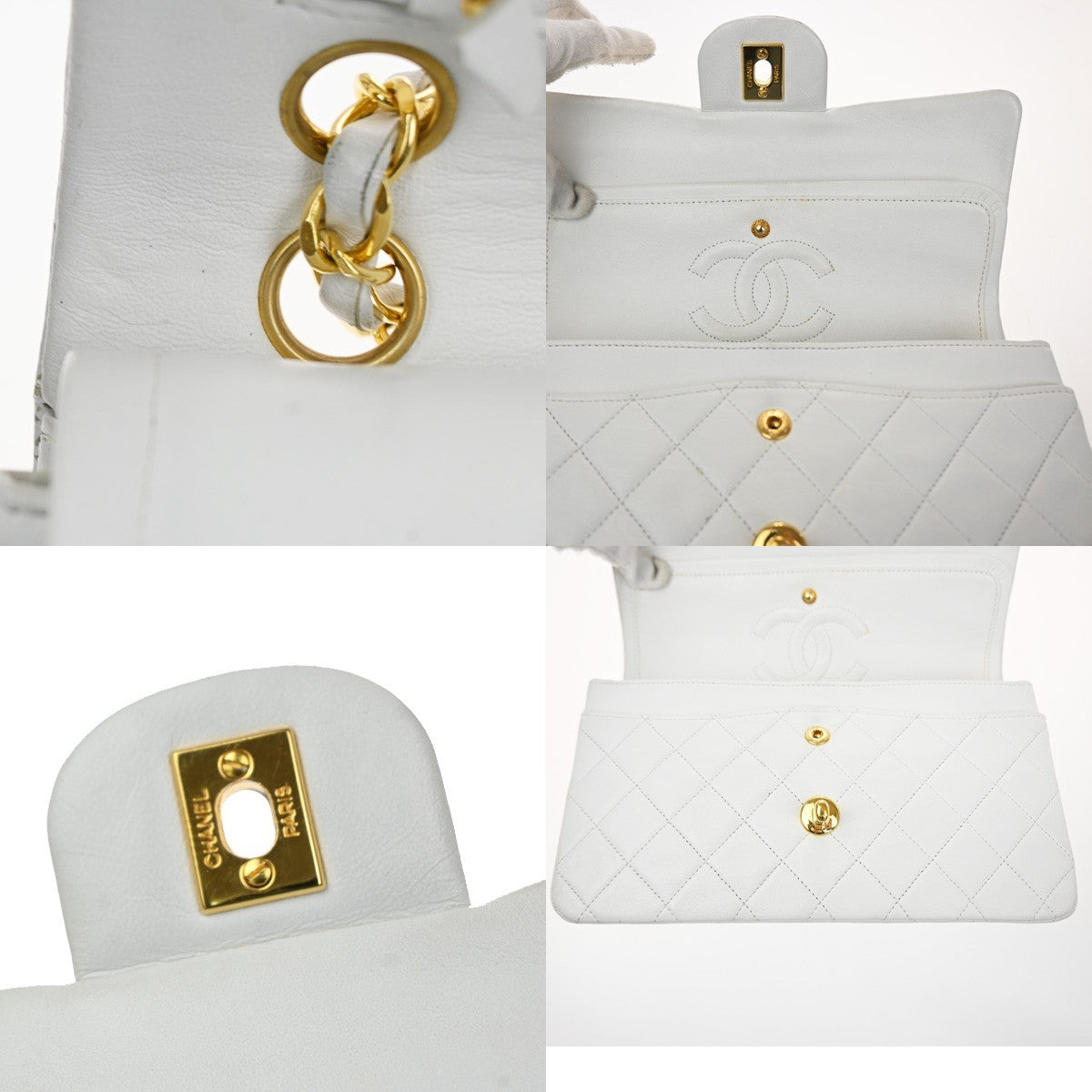 CHANEL CC Matelasse 23 Double Flap Chain Shoulder Bag Leather WE VTG 321RL994
