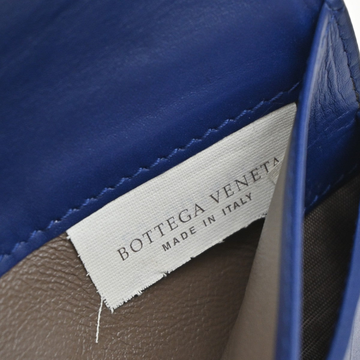 BOTTEGA VENETA Logo Intrecciato Long Bifold Wallet Leather Blue SHW 39KB006