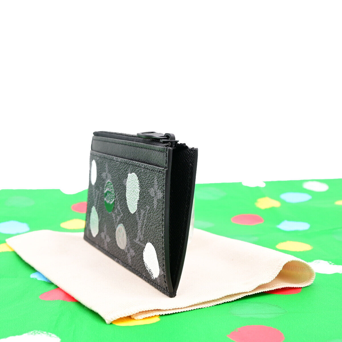 LOUIS VUITTON LV x YK Coin Card Holder Monogram Eclipse Dot Black 21RJ819