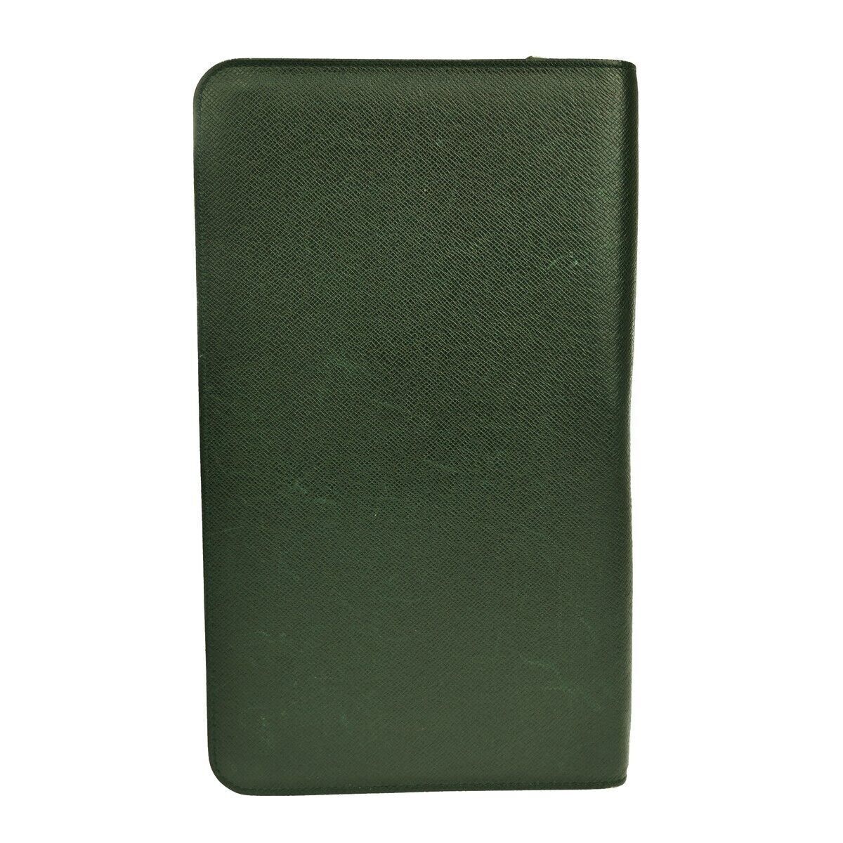 LOUIS VUITTON Travel Case Long Bifold Wallet Taiga Leather Epicea Green 63GA195