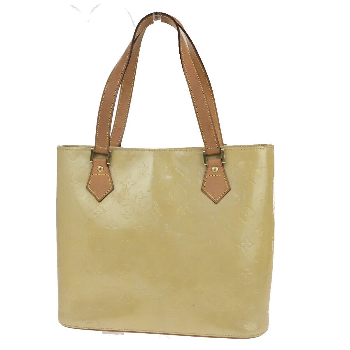 LOUIS VUITTON Houston Shoulder Bag Monogram Vernis Leather Beige M91004 33FB240