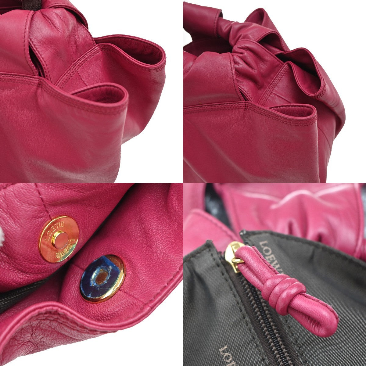 LOEWE Anagram Logo Nappa Aire Hand Bag Leather Pink GHW Spain 85RL517
