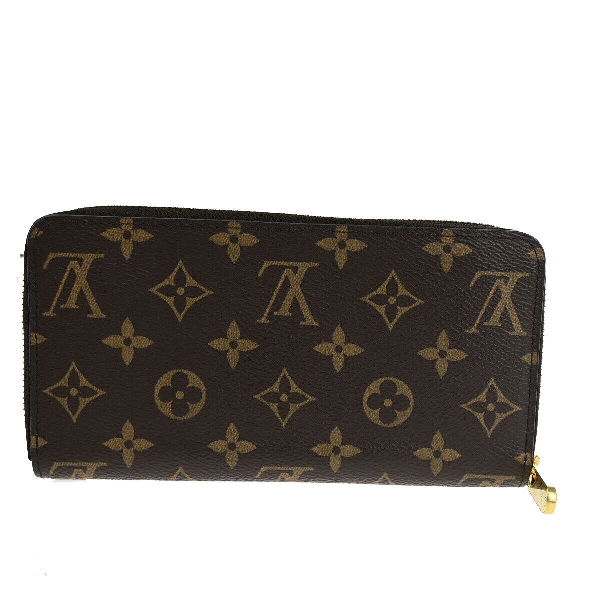 LOUIS VUITTON Zippy Long Wallet Purse Monogram Leather Brown M42616 20RF187
