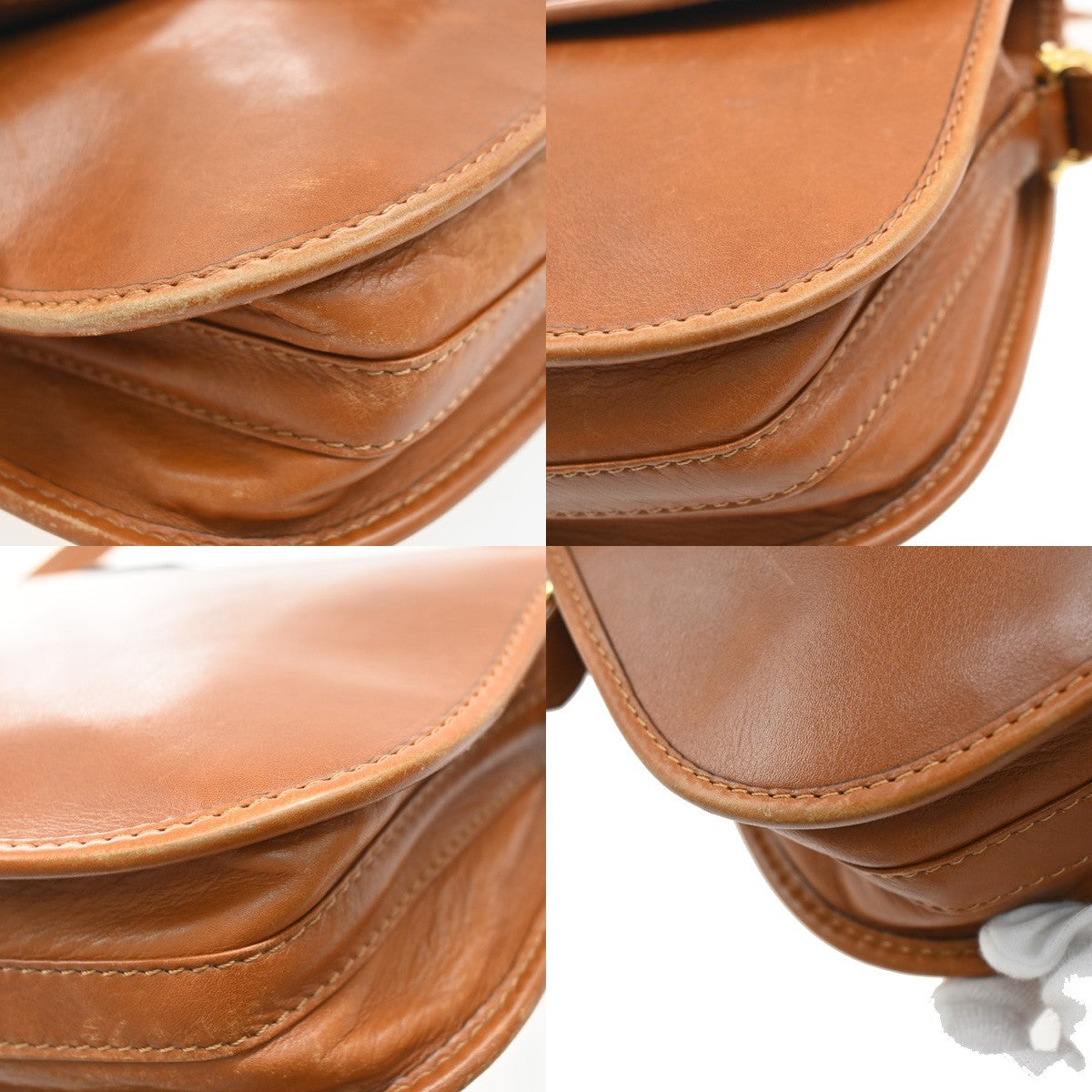 CELINE Logo Shoulder Bag Leather Brown GHW Made In Italy 02FC143