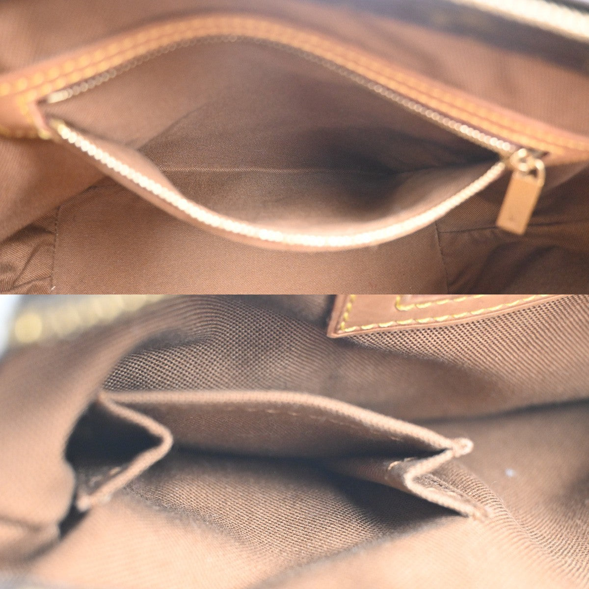 LOUIS VUITTON Cabas Piano Shoulder Bag Monogram Leather Brown M51148 73CA799
