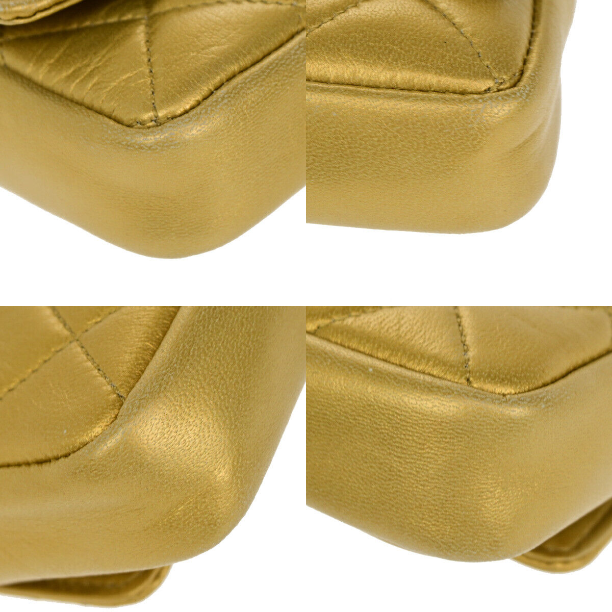 CHANEL CC Mini Matelasse Chain Hand Bag Belt Charm Leather Gold Vintage 330LC510