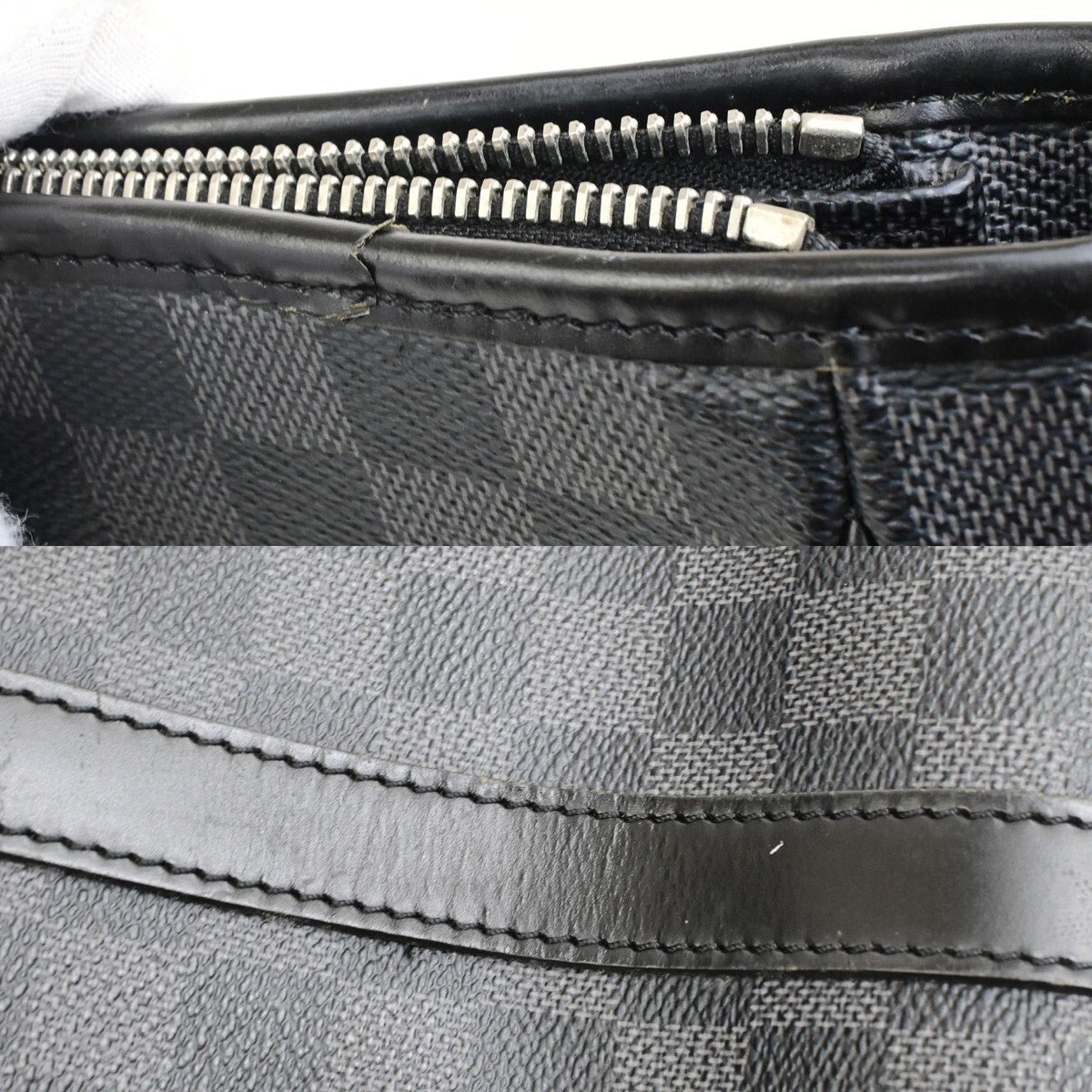 LOUIS VUITTON Tadao Shoulder Hand Bag Damier Graphite Leather BK N51192 18KB519