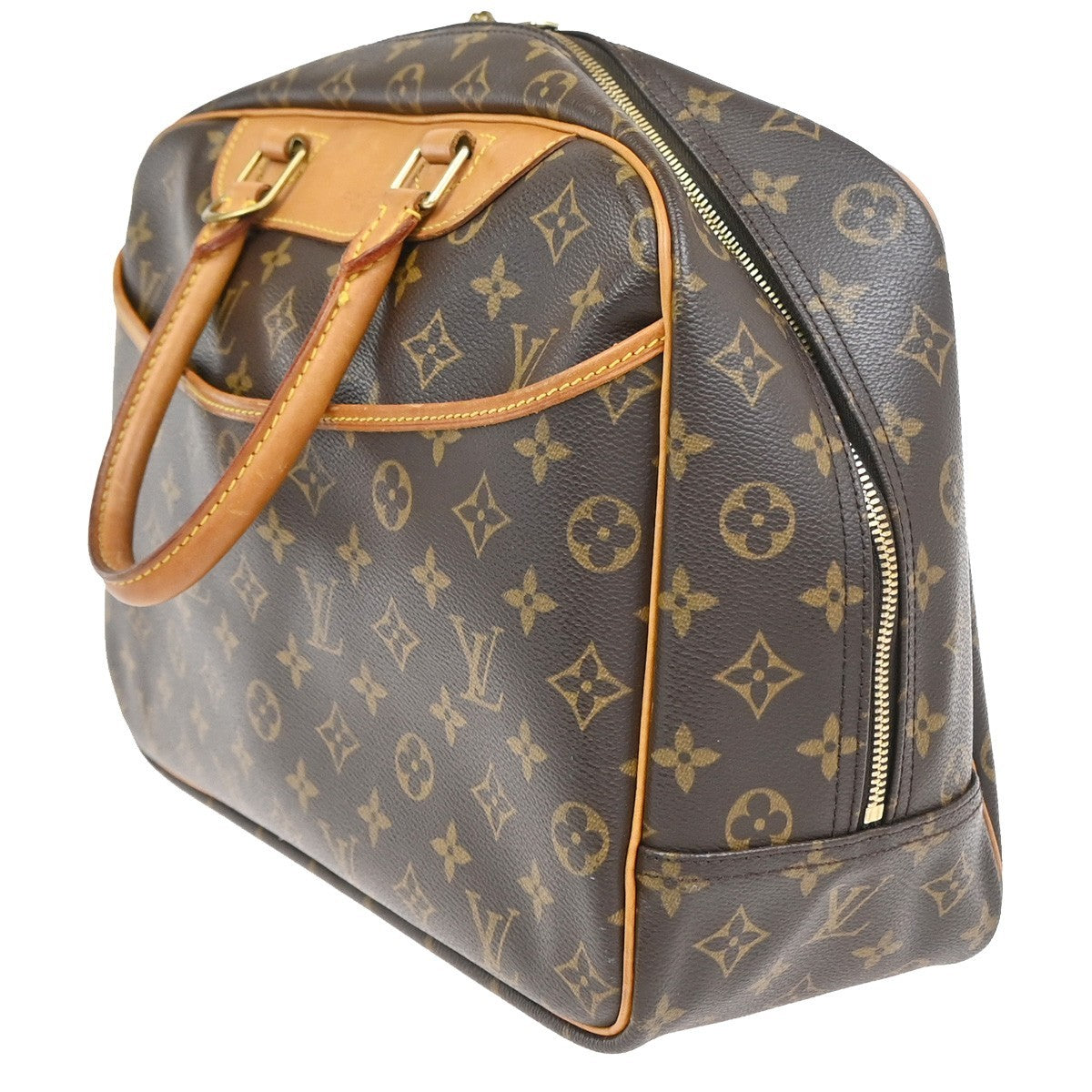 LOUIS VUITTON LV Logo Deauville Hand Bag Monogram Leather Brown M47270 73KC895