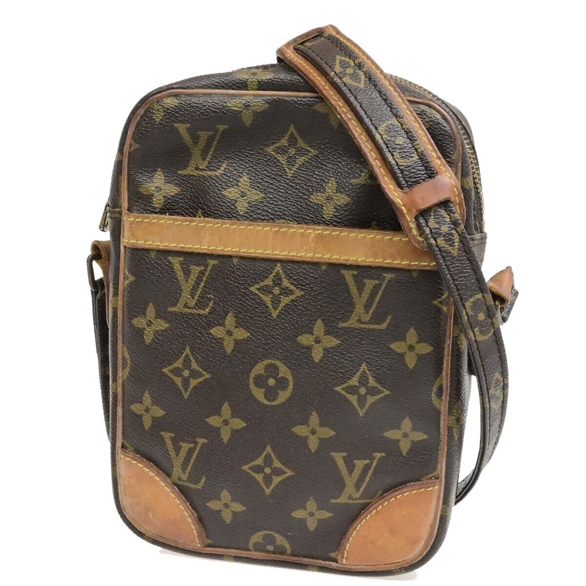 LOUIS VUITTON Danube Shoulder Bag Monogram Leather Brown France M45266 64FA199