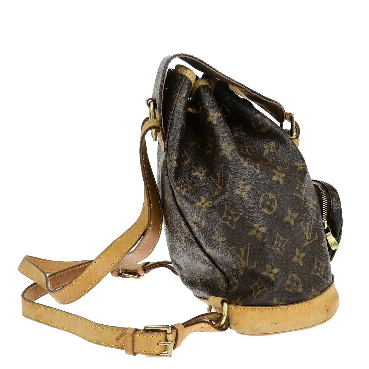 LOUIS VUITTON Montsouris MM Backpack Bag Monogram Leather Brown M51136 11EB703