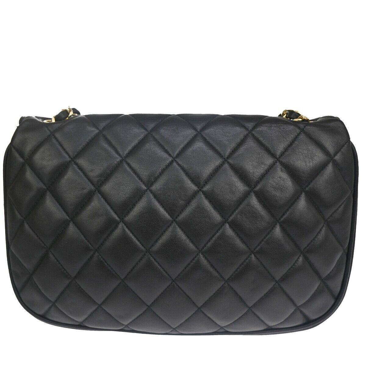 CHANEL CC Logo Matelasse Chain Shoulder Bag Leather Black GHW Italy 620LC413
