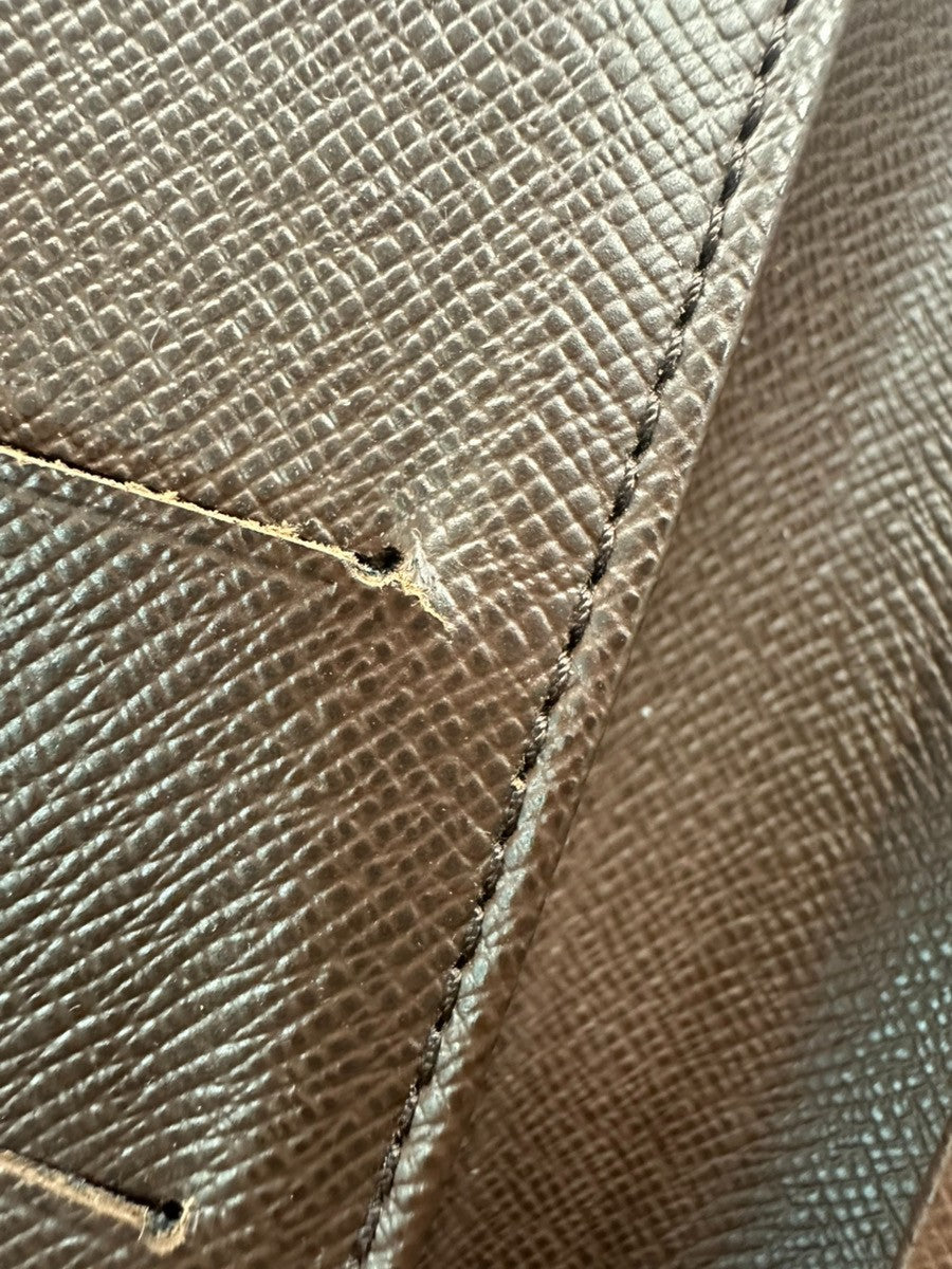 LOUIS VUITTON Agenda Poche Cover Damier Ebene Leather Brown Spain R20703 66KC966