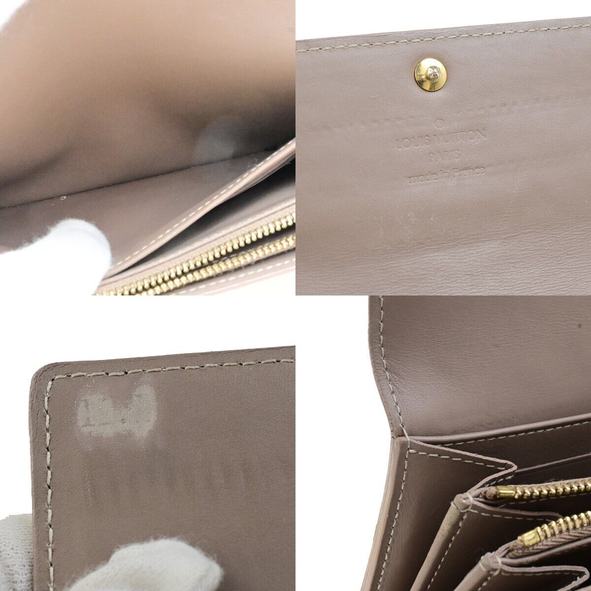 LOUIS VUITTON Portefeuille Sarah Wallet Monogram Vernis Beige M91764 02FB332