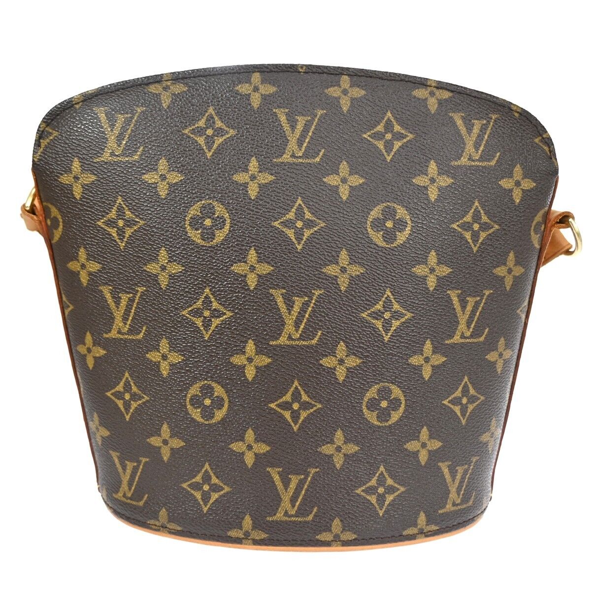 LOUIS VUITTON Logo Drouot Shoulder Bag Monogram Leather Brown M51290 99ED477