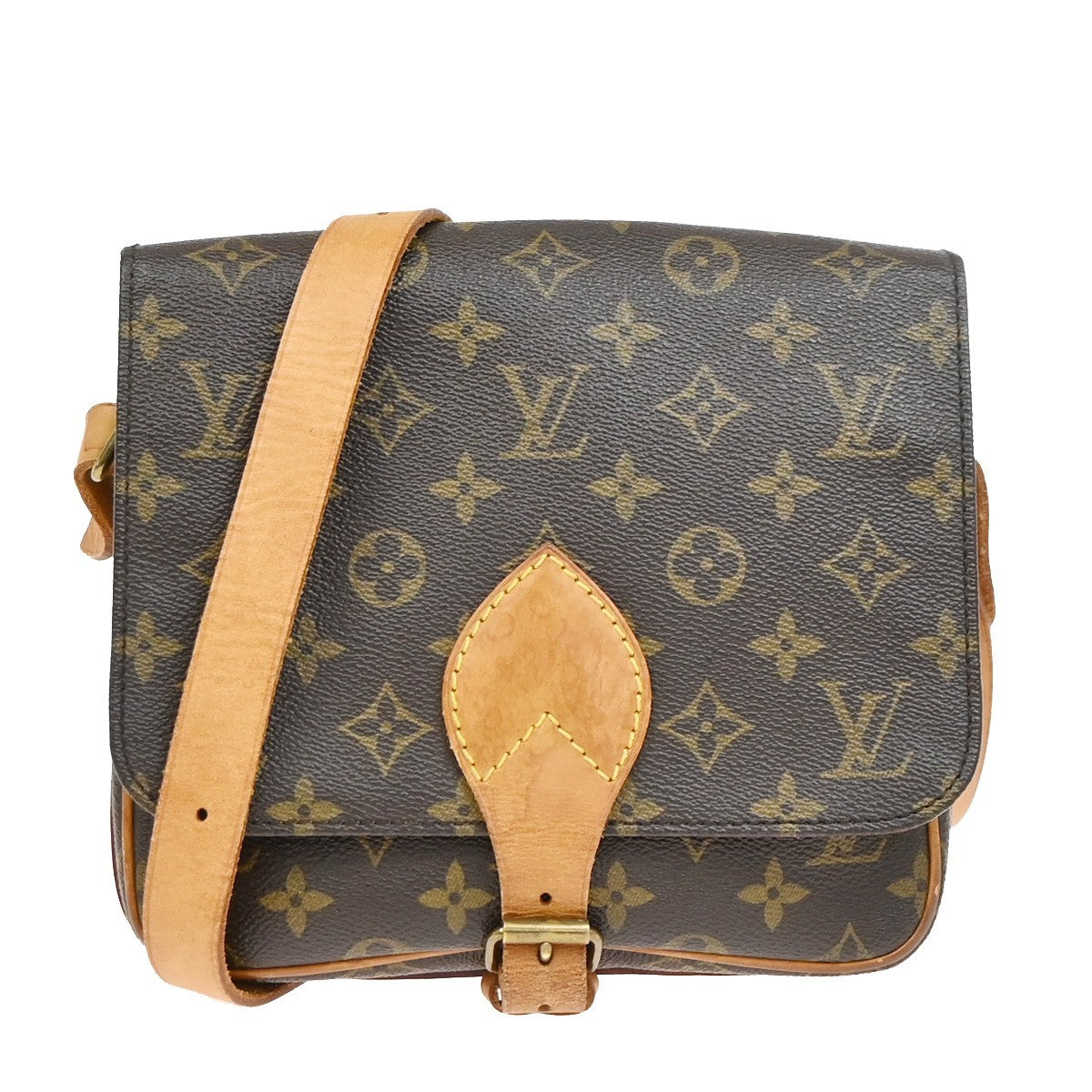 LOUIS VUITTON Cartouchiere MM Shoulder Bag Monogram Leather Brown M51253 34PA065