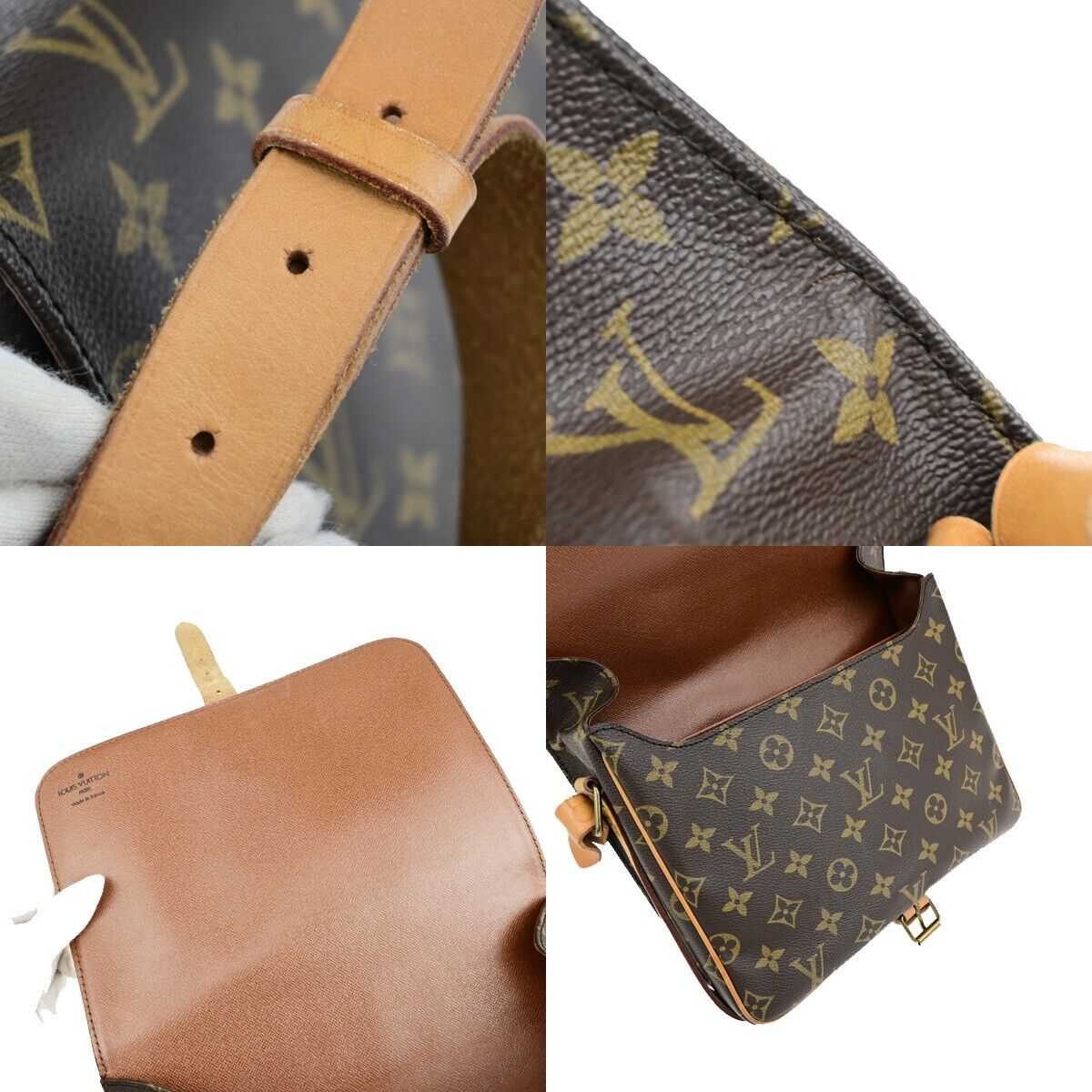 LOUIS VUITTON Cartouchiere GM Shoulder Bag Monogram Leather Brown M51252 78EC998