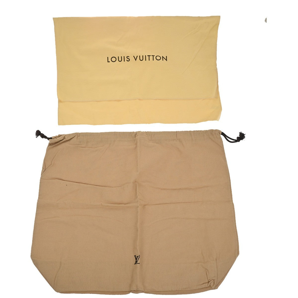 LOUIS VUITTON Logo 10 Set Dust Bag Drawstring Canvas Cotton Beige Brown 09KC805