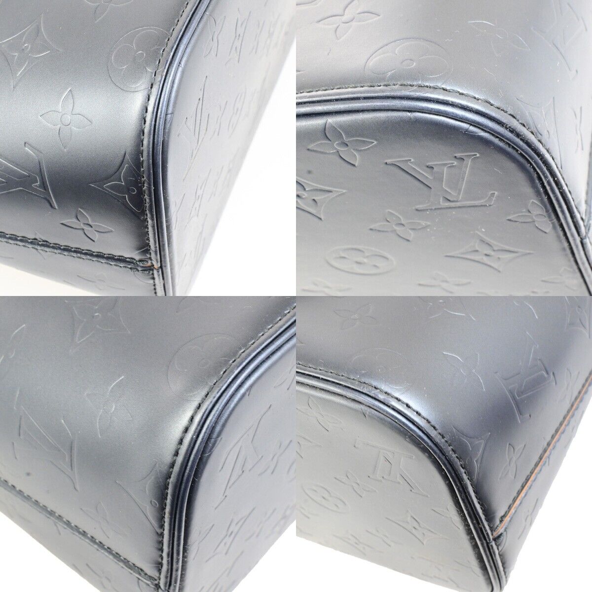 LOUIS VUITTON Stockton Shoulder Bag Monogram Mat Leather Blue M55115 97FB277